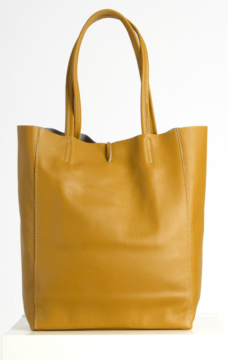 Голяма чанта от естествена кожа в цвят Mustard [1]