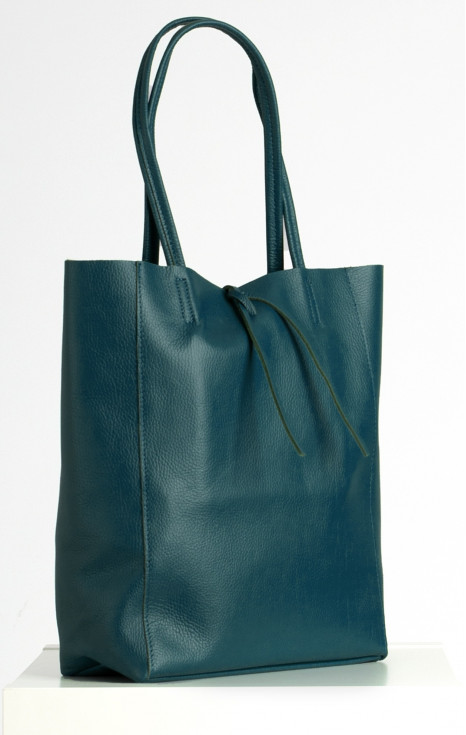 Мека чанта от естествена кожа в цвят Deep Teal