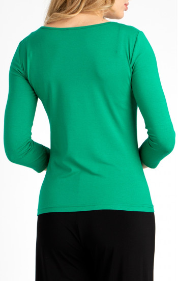 Вталена блуза от трико в цвят Vivid Green [1]