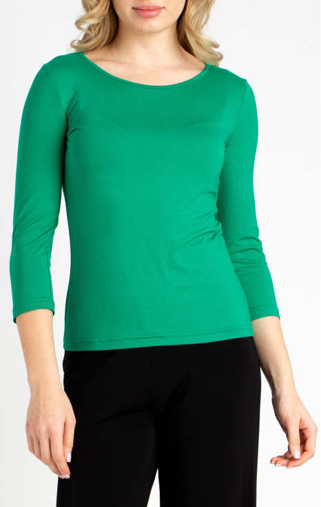 Вталена блуза от трико в цвят Vivid Green