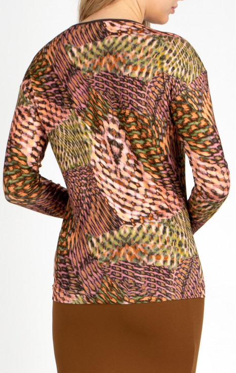 Удобна блуза в свободен силует с абстрактен графичен принт [1]