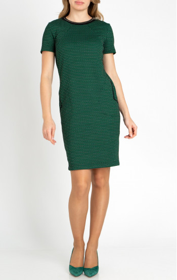 Удобна рокля от луксозна трикотажна материя в цвят Amazon Green