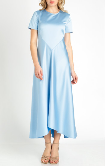 Официална рокля от сатен в цвят Airy Blue [1]