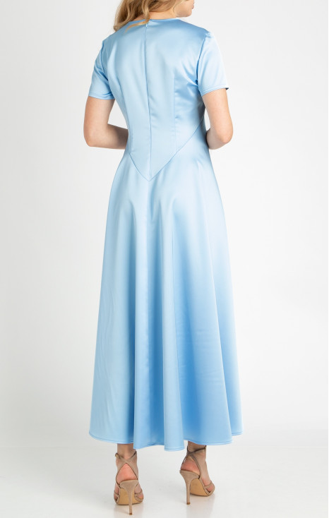 Официална рокля от сатен в цвят Airy Blue [1]