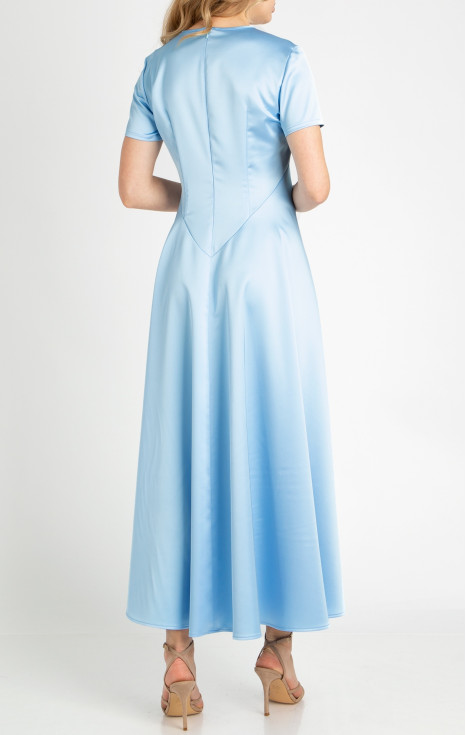 Официална рокля от сатен в цвят Airy Blue
