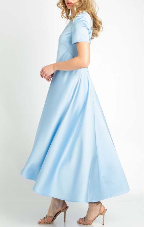 Официална рокля от сатен в цвят Airy Blue