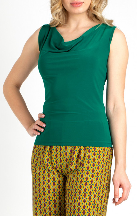 Стилна блуза с ефектно деколте в цвят Cadmium Green