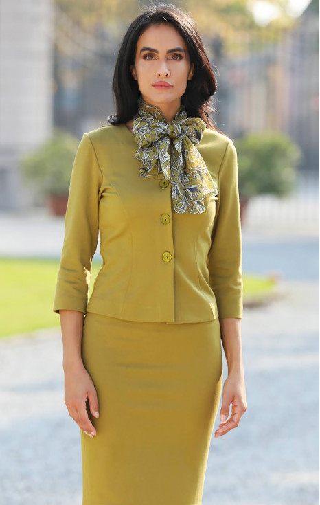 Късо сако от плътно трико в цвят Dried Tobacco