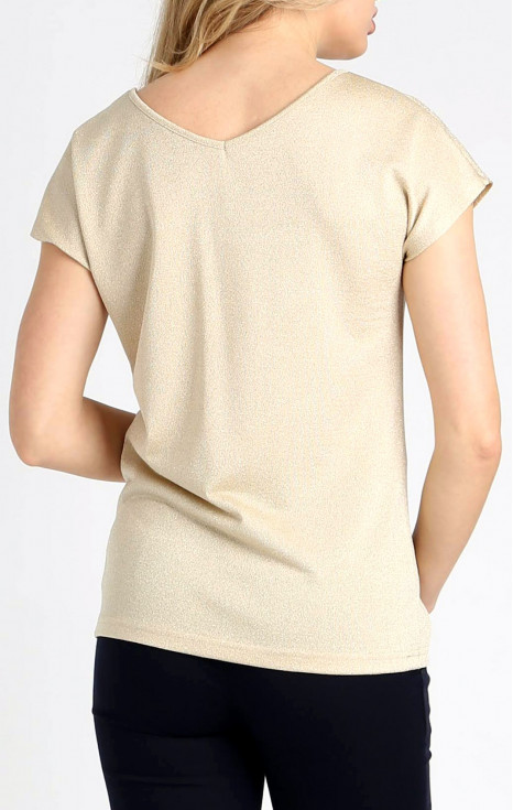Елегантна блуза в светло бежово със златист блясък [1]