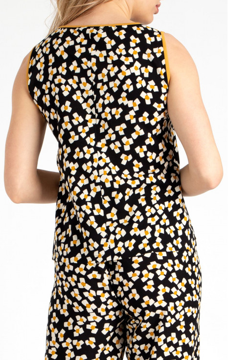 Елегантна блуза от вискоза в стилизиран флорален принт