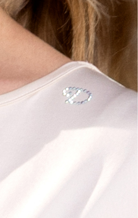 Блуза в свободен силует с кристали Swarovski в цвят Summer Sand