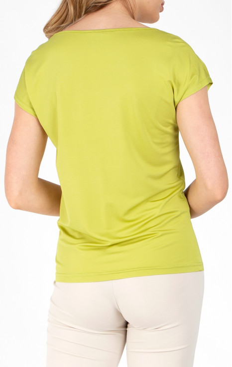 Блуза в свободен силует в цвят Golden Green с кристали Swarovski [1]