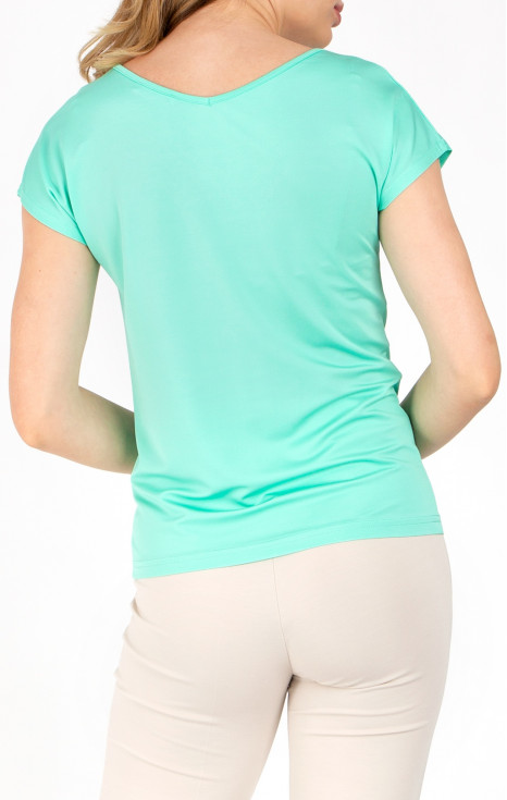 Блуза в свободен силует в цвят Ice Green с кристали Swarovski [1]