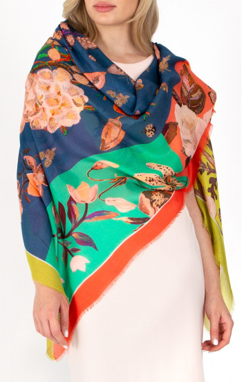 Мултиколор пачуърк шал с коприна и модал [1]