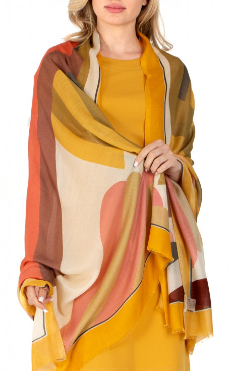 Копринен шал с модал в цвят  [1]