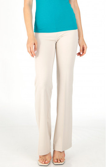 Стилен прав панталон в цвят Cloud Cream от лускозно трико [1]