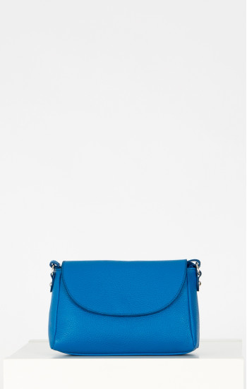 Малка кожена чанта през рамо в цвят Blue Aster