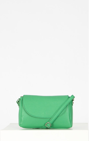 Чанта през рамо от естествена кожа в цвят Jade Cream
