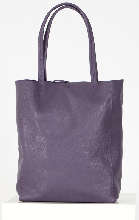 Голяма кожена чанта в цвят Mulled Grape [1]