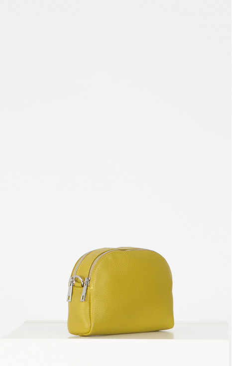 Малка чанта през рамо от естествена кожа в цвят Golden Palm