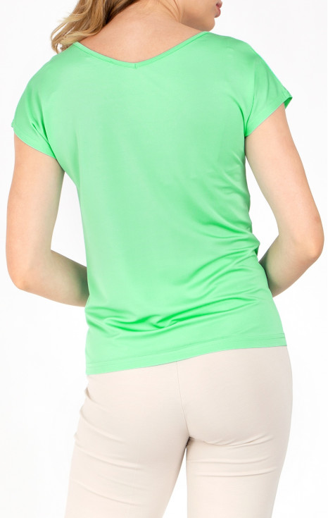 Блуза в свободен силует от луксозно трико тип жарсе в цвят Paradise Green [1]