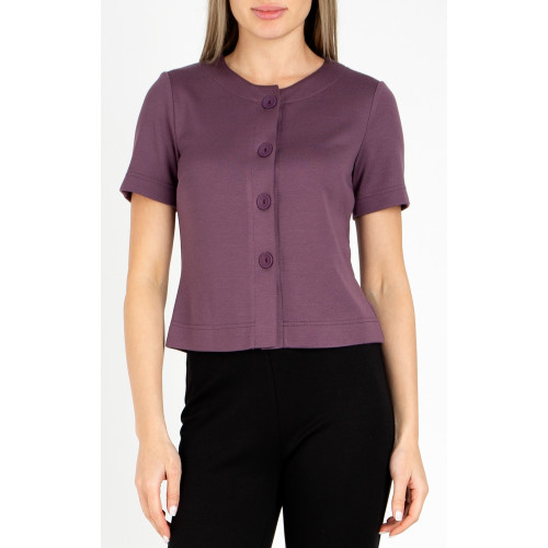 Късо трикотажно сако в цвят Vintage Violet