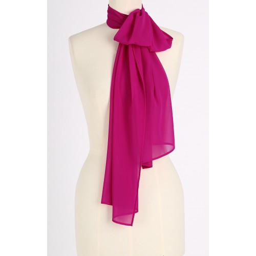 Лек шал от ефирна материя в цвят Fuchsia