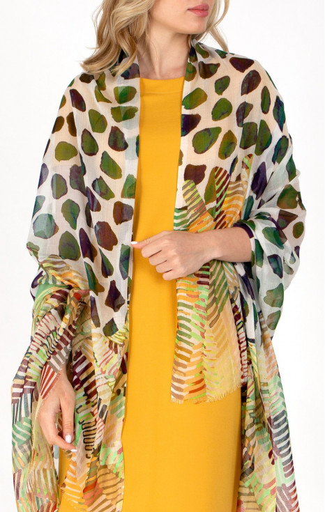 Нежен шал от коприна и модал Rolling Stones in Forest Green [1]