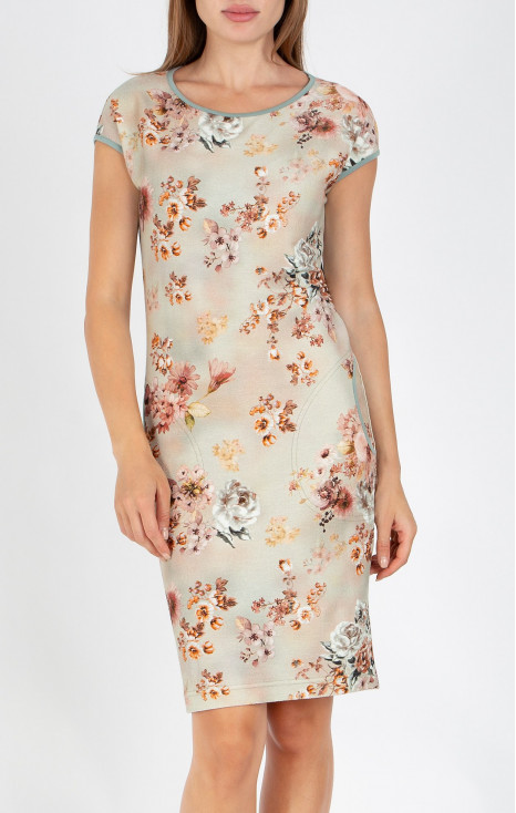 Лятна рокля в свободен силует с флорални мотиви Vintage Roses