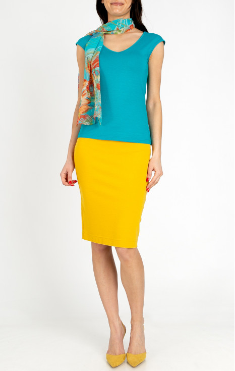 Къса пола от трико в цвят Mimosa