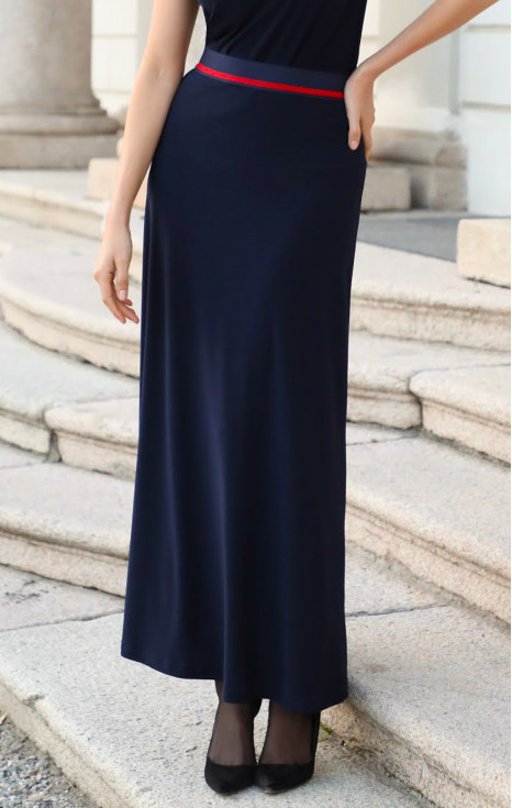 Макси пола от тежко падащо жарсе в Dark Navy Blue