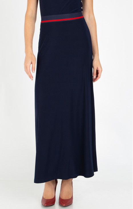 Макси пола от тежко падащо жарсе в Dark Navy Blue