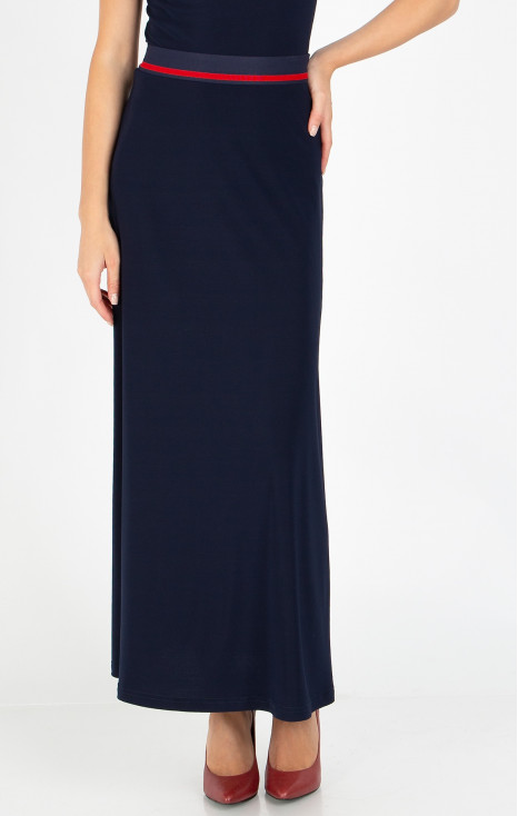 Макси пола от тежко падащо жарсе в Dark Navy Blue [1]