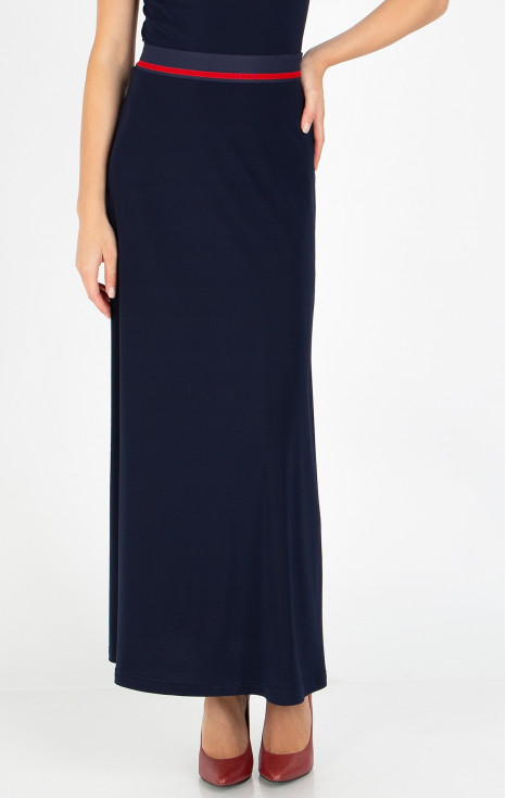 Макси пола от тежко падащо жарсе в Dark Navy Blue [1]