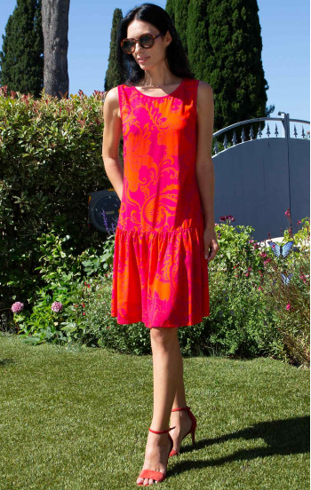 Лятна рокля от вискоза - Vibrant Fuchsia