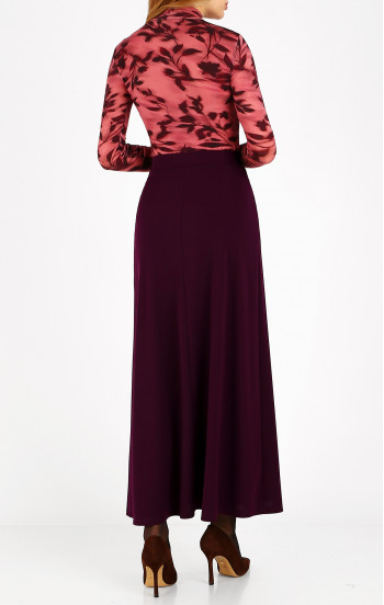 Макси пола от тежко падащо жарсе в цвят Winter Bloom [1]