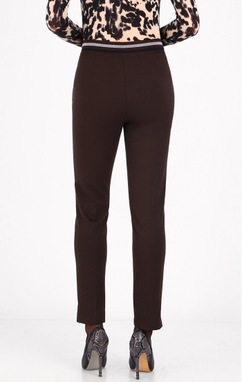 Елегантен панталон от стегната трикотажна материя в цвят Black Coffee [1]