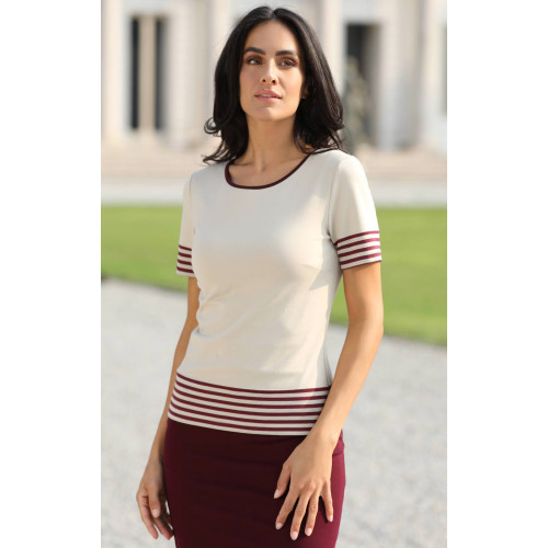 Блуза от стегната трикотажна материя в Beige & Wine