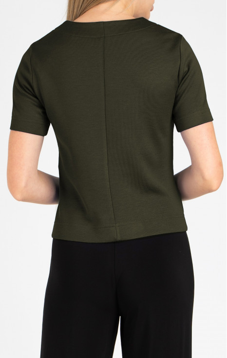 Късо трикотажно сако в цвят Dark Olive [1]