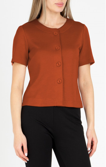 Късо трикотажно сако в цвят Gold Flame