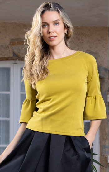 Стилна блуза в цвят Golden Olive