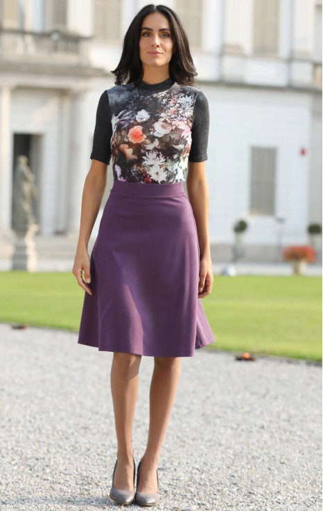 Стилна пола от плътно трико в цвят Vintage Violet [1]