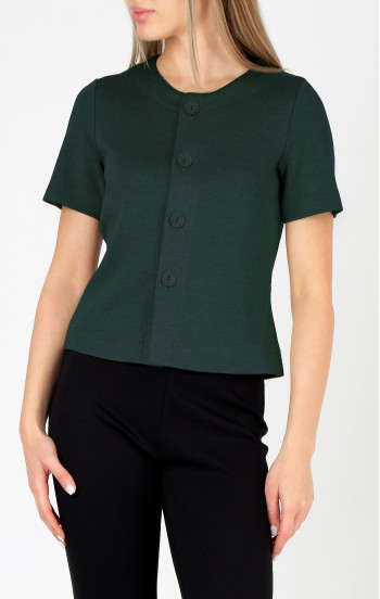 Късо трикотажно сако в цвят Rain Forest