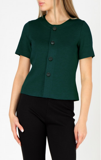 Късо трикотажно сако в цвят Rain Forest