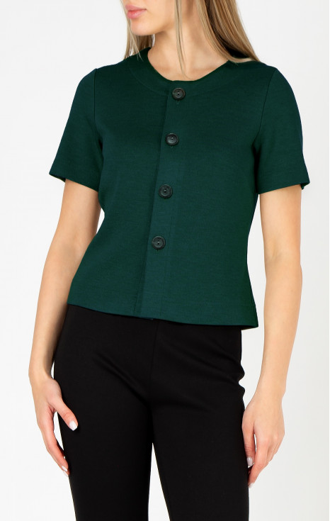 Късо трикотажно сако в цвят Rain Forest