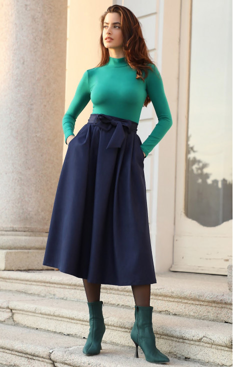 Миди пола в цвят Denim Dark Blue