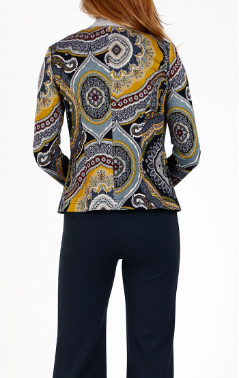 Елегантно сако от луксозна трикотажна материя в красив графичен десен [1]