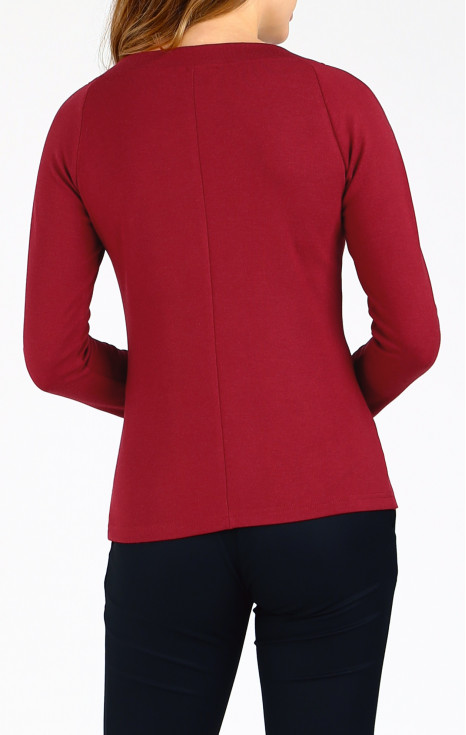 Удобна блуза от топла трикотажна материя в цвят Chilli Pepper