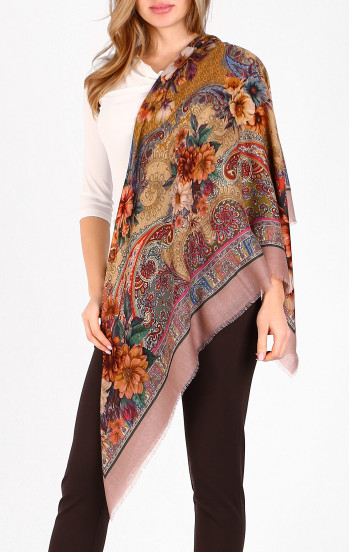Нежен шал от вълна и модал Vintage Floral Tapestry [1]