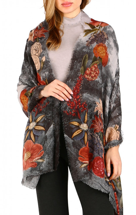 Флорален шал от вълна и модал Mystic Eternal Garden